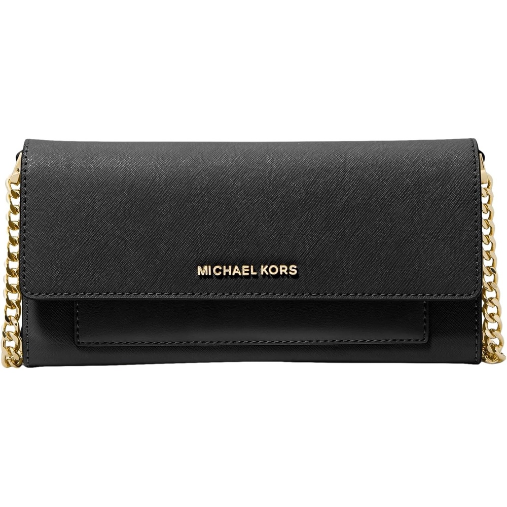image:imageMichael Kors Womens Jet Set Medium 2in1 Wallet On Chain Crossbody BagGoldtone HardwareBlack