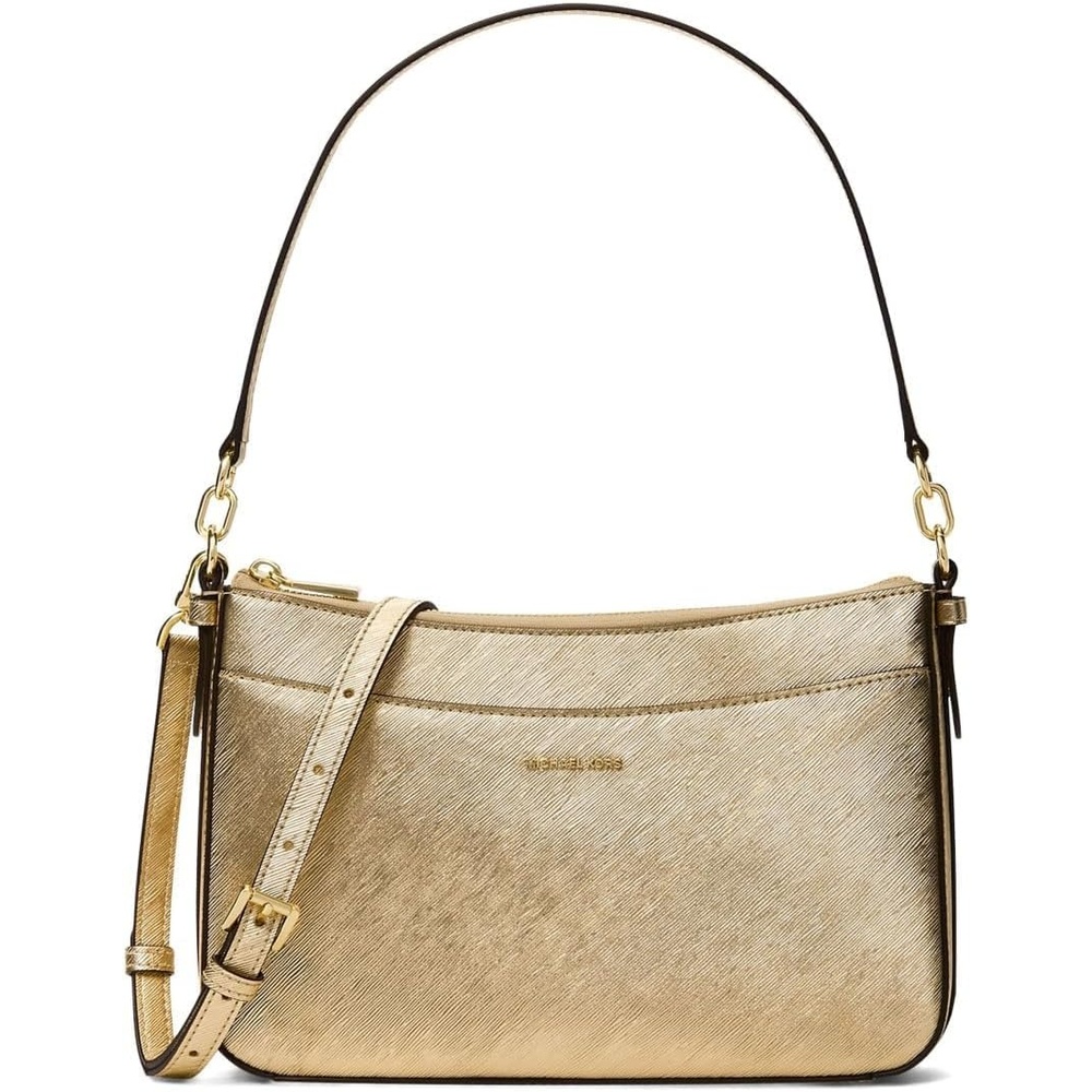 image:imageMichael Kors Womens Jet Set Top Zip Pochette Crossbody BagPale Gold