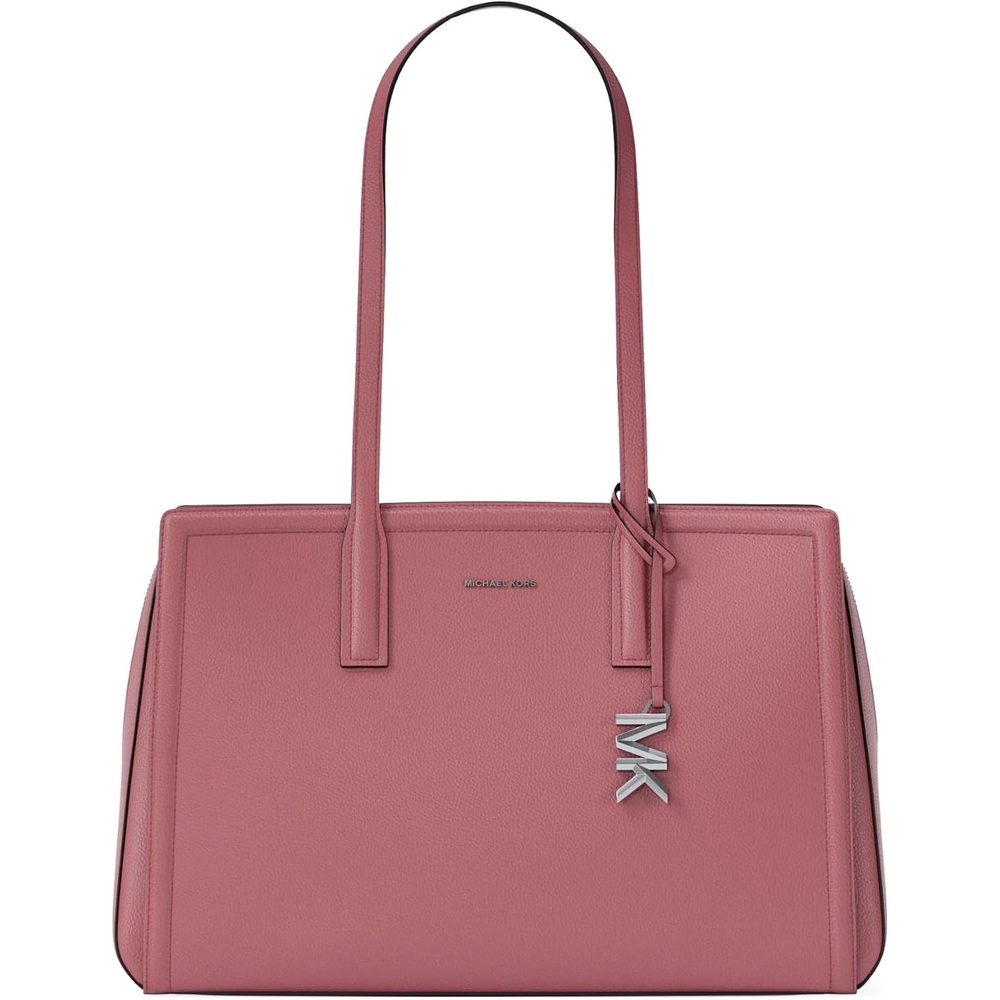 image:imageMichael Kors Womens Laila Medium Tote BagSilvertone HardwareEmbossed Goat LeatherRosewood