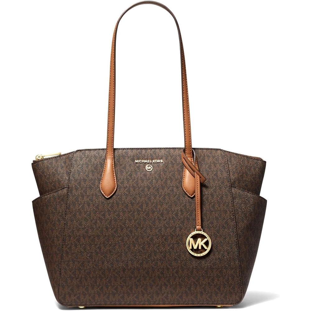 image:imageMichael Kors Womens Marilyn Medium Top Zip ToteBrownAcorn
