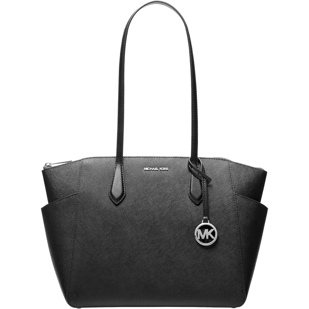 image:imageMichael Kors Womens Marilyn Medium Top Zip ToteSilvertone HardwareBlack