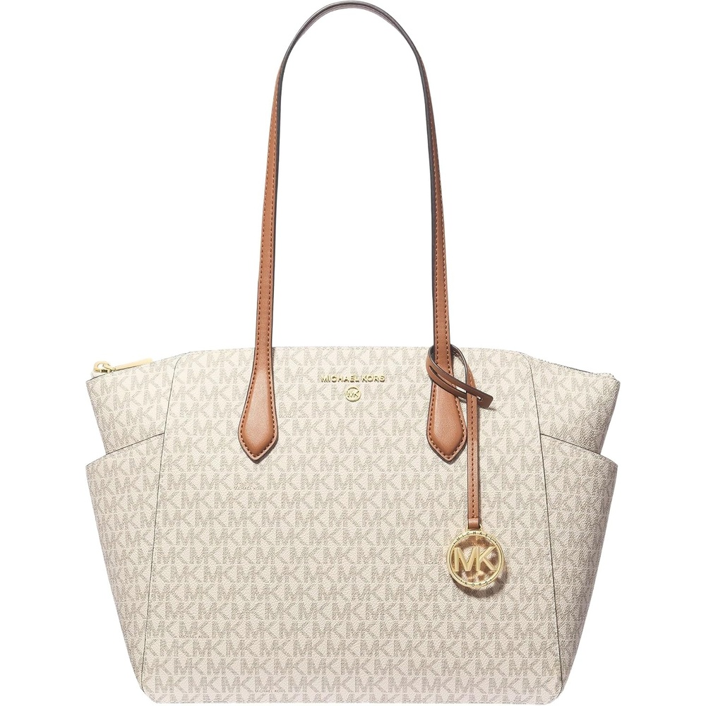 image:imageMichael Kors Womens Marilyn Medium Top Zip ToteVanillaAcorn 1