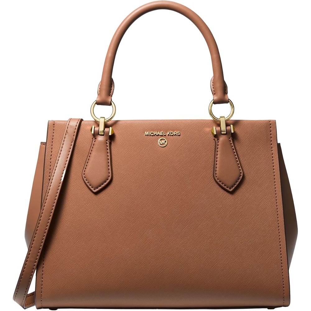 image:imageMichael Kors Womens Marilyn SatchelGoldtone HardwareSaffiano LeatherLuggage