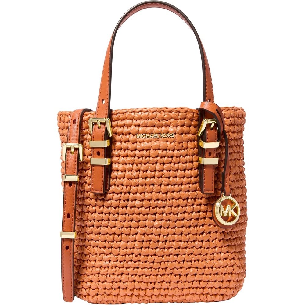image:imageMichael Kors Womens Quinn Xsmall Crossbody ToteGoldtone HardwareOrange Punch