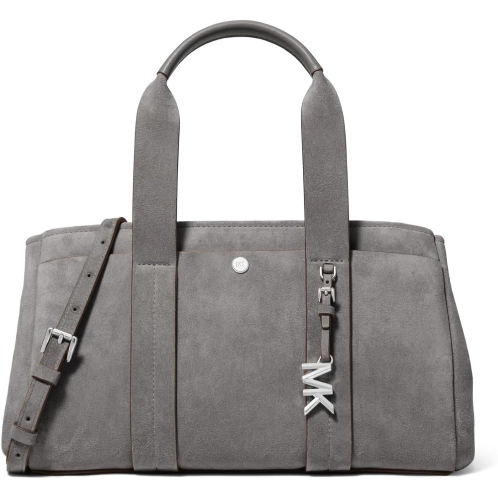 image:imageMichael Kors Womens Romee Small SatchelSilvertone HardwareSuede LeatherStorm