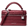 Silver-tone Hardware/Crocodile Embossed Leather/Oxblood