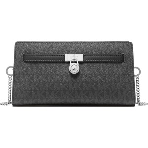 MICHAEL Michael Kors Hamilton Moderne Exta Small Convertible Xbody(Silver-tone Hardware/Tonal Mk Signature Coated Twill/Black)