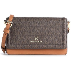 MICHAEL Michael Kors Jet Set Charm Small Phone Crossbody – Purse for Women – Saffiano Leather – Snap Closure(Brown/Acorn)