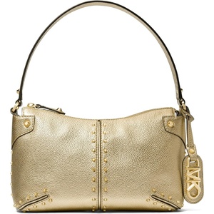 Michael Kors Astor Studded Large Pouchette(Gold-tone Hardware/Pale Gold)