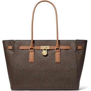 Michael Kors Hamilton Large Tote(Gold-tone Hardware/Mk Signature Coated Twill/Brown/Acorn)