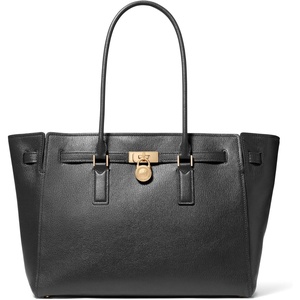 Michael Kors Hamilton Large Tote(Gold-tone Hardware/Urbino Leather/Black)