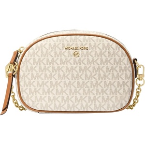 Michael Kors Jet Set Charm Small Oval Camera Crossbody Bag(Vanilla/Acorn)