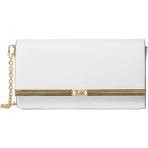 Michael Kors Mona Large Clutch(Gold-tone Hardware/Optic White)