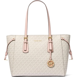 Michael Kors Voyager Medium Multi-Function Tote(Gold-tone Hardware/Vanilla/Soft Pink)