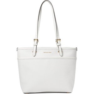 Michael Kors Winston Medium Top-Zip Pocket Tote Bag(Optic White)