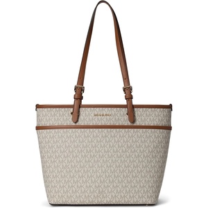 Michael Kors Winston Medium Top-Zip Pocket Tote Bag(Vanilla/Acorn)