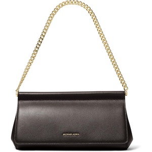 Michael Kors Women’s Carmine Medium Clutch(Gold-tone Hardware/Sahara Leather/Chocolate)