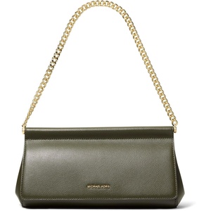 Michael Kors Women’s Carmine Medium Clutch(Gold-tone Hardware/Sahara Leather/Ivy)