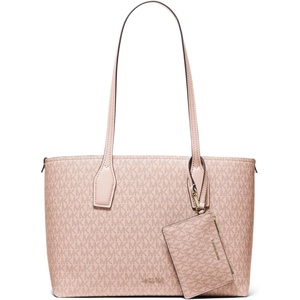 Michael Kors Women’s Charlie Medium Tote With Zmall Zip Case(Gold-tone Hardware/Tonal Mk Signature Coated Twill/Ballet Multi)
