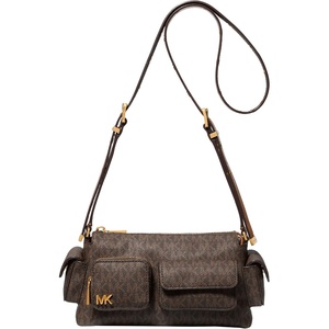Michael Kors Women’s Dakota Small Convertible Pocket Crossbody Bag(Antique Gold-tone Hardware/Brown/Acorn)