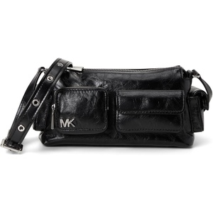 Michael Kors Women’s Dakota Small Convertible Pocket Crossbody Bag(Silver-tone Hardware/Black)