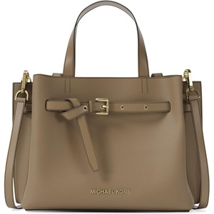 Michael Kors Women’s Emilia Small Satchel(Gold-tone Hardware/Pebble Leather/Husk 2)