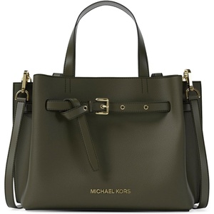 Michael Kors Women’s Emilia Small Satchel(Gold-tone Hardware/Pebble Leather/Ivy 2)