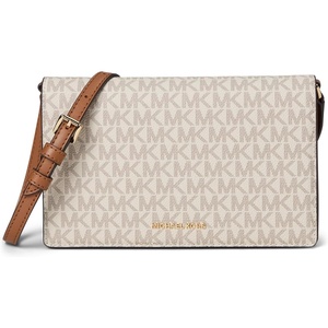 Michael Kors Women’s Jet Set Medium Flap Crossbody Bag(Vanilla/Acorn)