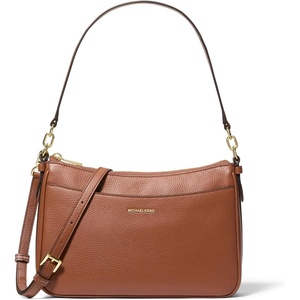 Michael Kors Women’s Jet Set Top Zip Pochette Crossbody Bag(Gold-tone Hardware/Pebble Leather/Luggage)
