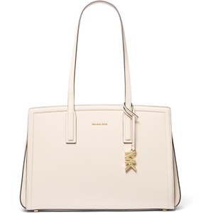 Michael Kors Women’s Laila Medium Tote Bag(Gold-tone Hardware/Light Cream)