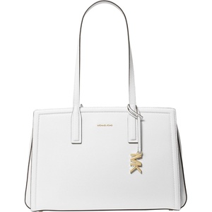 Michael Kors Women’s Laila Medium Tote Bag(Gold-tone Hardware/Optic White)