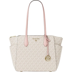 Michael Kors Women’s Marilyn Medium Top Zip Tote(Gold-tone Hardware/Mk Signature/Powder Blush Multi)