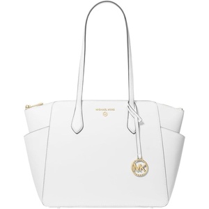 Michael Kors Women’s Marilyn Medium Top Zip Tote(Optic White)