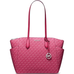 Michael Kors Women’s Marilyn Medium Top Zip Tote(Silver-tone Hardware/Mk Signature/Dark Raspberry)