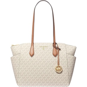 Michael Kors Women’s Marilyn Medium Top Zip Tote(Vanilla/Acorn 1)