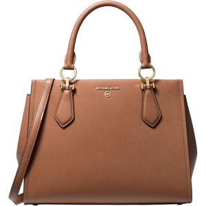 Michael Kors Women’s Marilyn Satchel(Gold-tone Hardware/Saffiano Leather/Luggage)