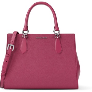 Michael Kors Women’s Marilyn Satchel(Silver-tone Hardware/Dark Raspberry)