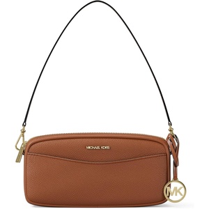 Michael Kors Women’s May Small Convertible Pouchette Crossbody(Gold-tone Hardware/Leather/Luggage)