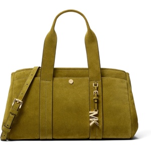 Michael Kors Women’s Romee Small Satchel(Gold-tone Hardware/Suede Leather/Pistachio)