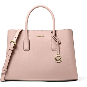 Michael Kors Women’s Ruthie Large Satchel(Gold-tone Hardware/Saffiano Leather/Soft Pink)