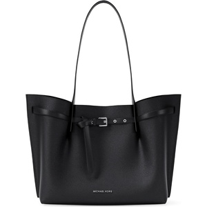 Michael Kors womens Emilia Large Tote(Silver-tone Hardware/Pebble Leather/Black 2)