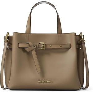 Michael Kors womens Emilia Medium Satchel(Gold-tone Hardware/Pebble Leather/Husk)