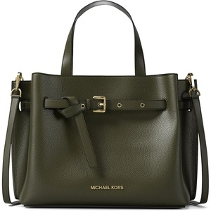 Michael Kors womens Emilia Medium Satchel(Gold-tone Hardware/Pebble Leather/Ivy 2)